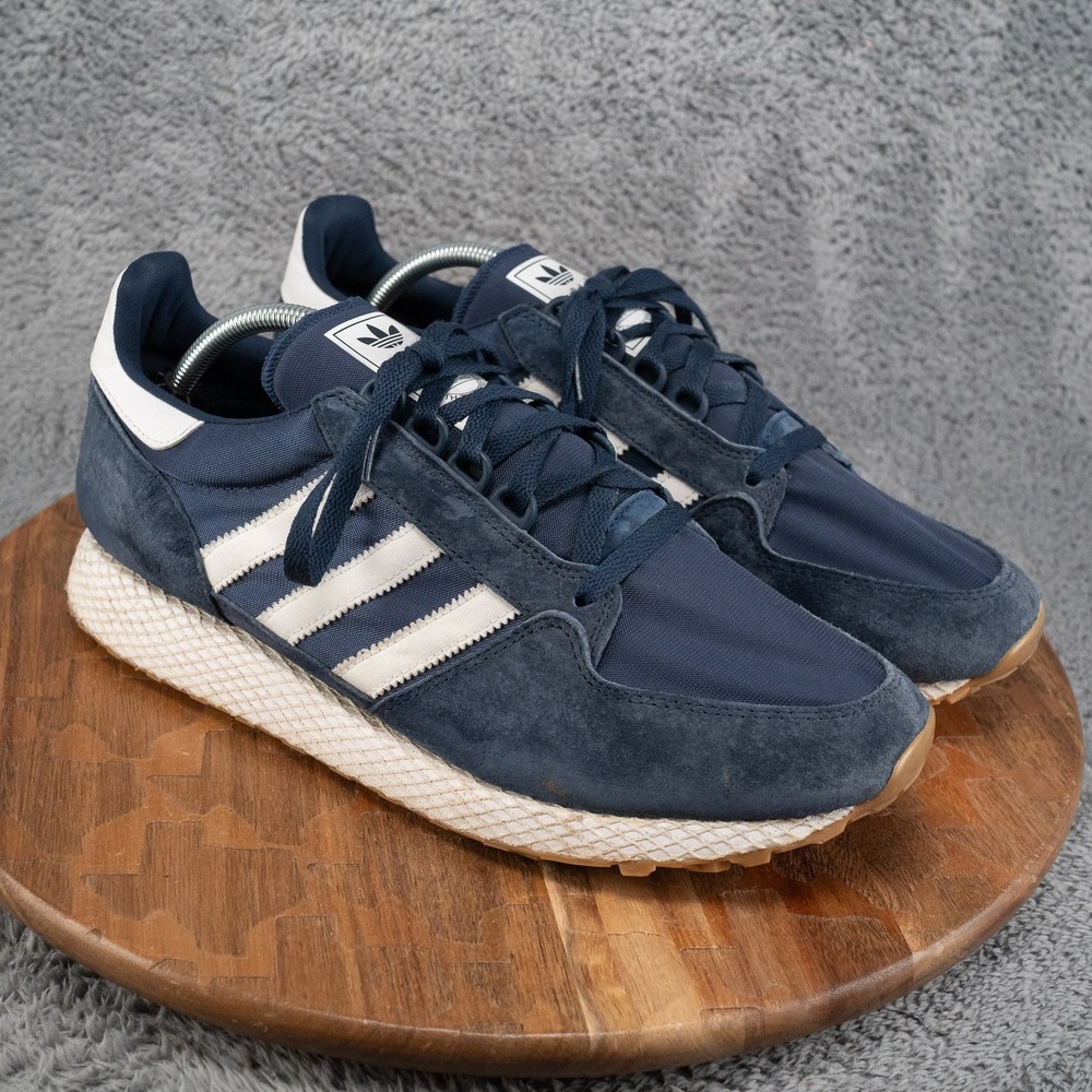Adidas Forest Grove Men's Shoe Size 11.5 Grey Navy Gum Originals Trainers